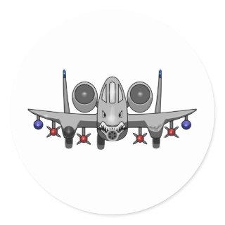 A-10 Warthog Fighter Classic Round Sticker