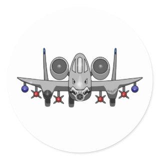 A-10 Warthog Fighter Classic Round Sticker