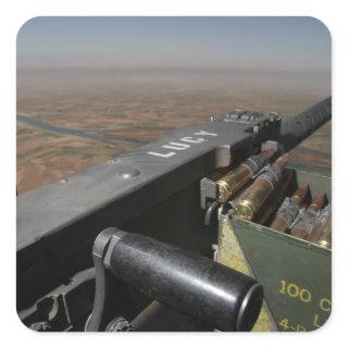 A 50 caliber machine gun square sticker