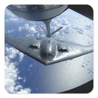 A B-2 Spirit moves into position for refueling Square Sticker