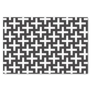 A b&w patterns made with 'plus' sign tissue paper