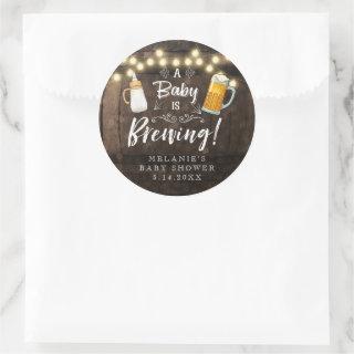 A Baby Is Brewing Baby Shower Favor Classic Round Sticker