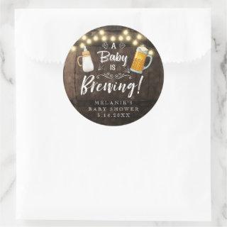 A Baby Is Brewing Baby Shower Favor Classic Round Sticker