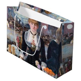 A Bar at the Folies-Bergere, Manet Large Gift Bag