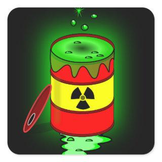 A Barrel of Toxic Waste. Square Sticker