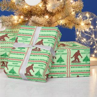 A Bigfoot Walking Merry Squatchmas Green Holiday