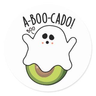 A-boo-cado Funny Avocado Pun  Classic Round Sticker