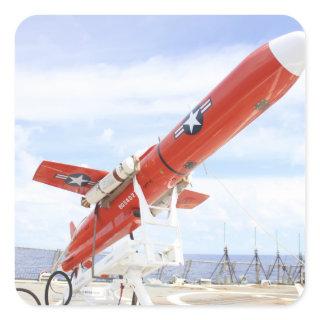 A BQM-74E Chukar drone ready for launch Square Sticker