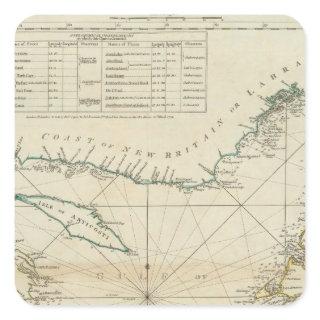 A Chart Of The Gulf Of St Lawrence Square Sticker