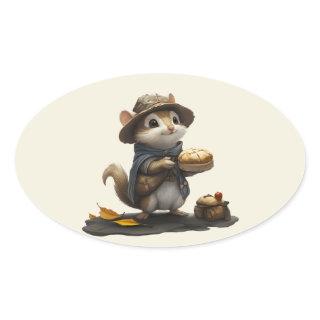 A Chipmunk off the Old Block Oval Sticker