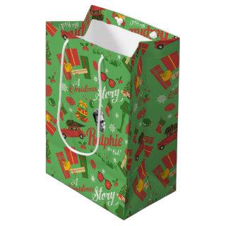 A Christmas Story Green Icon Pattern Medium Gift Bag