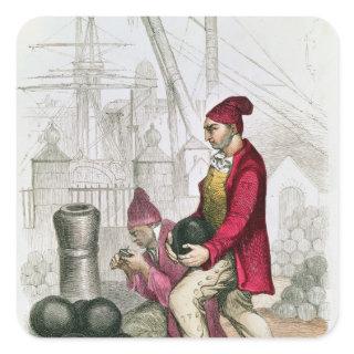 A Convict in the Toulon Penal Colony Square Sticker
