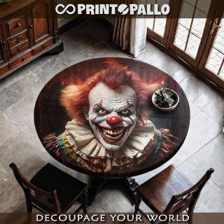 A crazy killer clown is hunting you down!  tissue paper