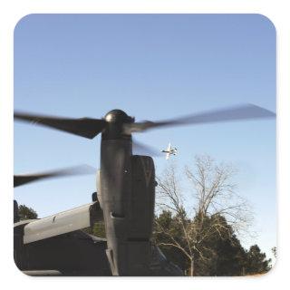 A CV-22 Osprey prepares to take off Square Sticker