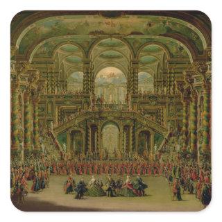 A Dance in a Baroque Rococo Palace Square Sticker