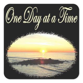 A DAY AT A TIME SUNRISE PHOTO SQUARE STICKER