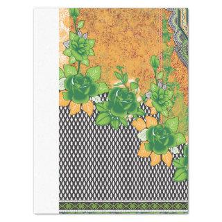 a design of a green and yellow wall hanging tissue paper