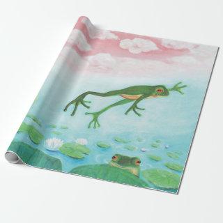 A Frog Jumps Into The Pond Illustration