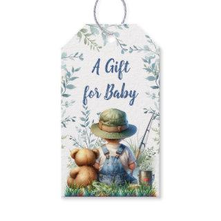 A Gift for Baby | Fishing Baby and Teddy Bear Gift Tags
