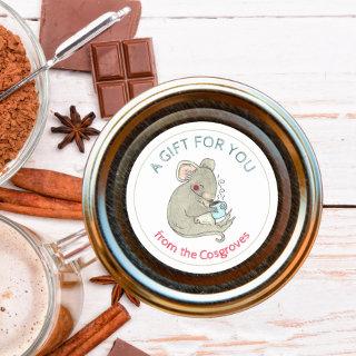 A Gift For You Mouse Homemade Hot Cocoa Classic Round Sticker