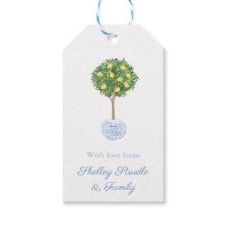 A Gift From: Sunny Lemon Tree Topiary Spring Gift Tags