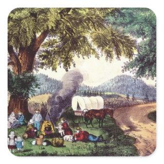 A Halt by the Wayside Square Sticker