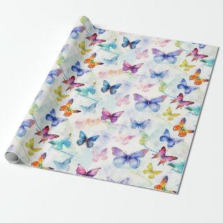 A kaleidoscope of butterflies, repeat pattern