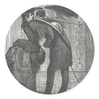 A Kiss Victorian/Gothic Winged Vampire Classic Round Sticker