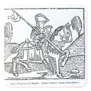 A Knight, from Caxton's 'Game of the Chess' Square Sticker