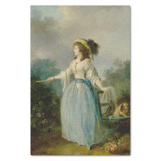 A Lady in Her Garden With Her Dog by Schall Tissue Paper