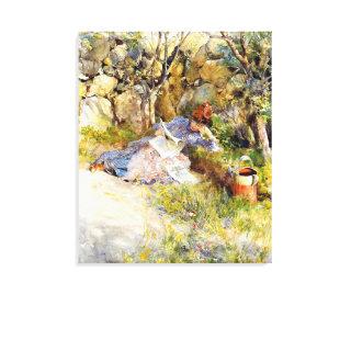 A Lady Reading a Newspaper Canvas Print