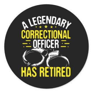 A Legendary Correctional Officer Has Retired Corre Classic Round Sticker