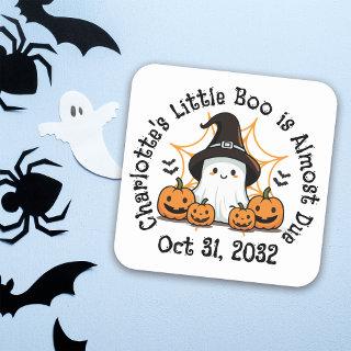 A Little Boo Halloween Baby Shower Square Sticker