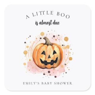 A Little Boo is Almost Due Baby Shower Square Sticker