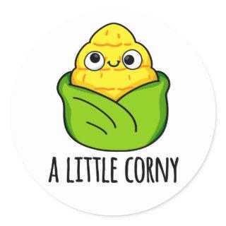 A Little Corny Funny Baby Corn Pun  Classic Round Sticker