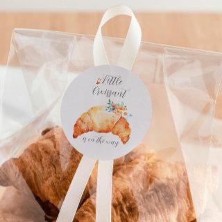 A Little Croissant Is On The Way Baby Shower Classic Round Sticker