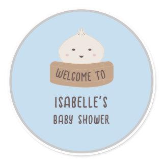 A little Dumpling Is On The Way Welcome  Classic Round Sticker