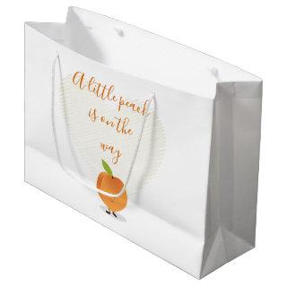 A Little Peach is on the way Baby Shower Large Gift Bag