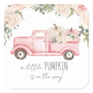A Little Pumpkin is on the Way Square Sticker