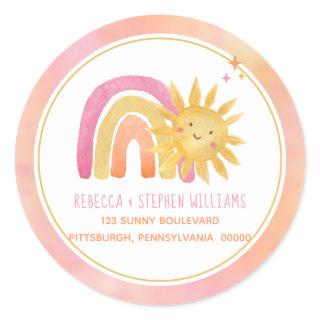 A Little Ray of Sunshine Return Address Classic Round Sticker