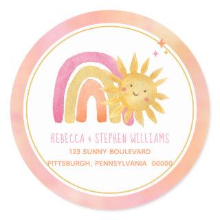 A Little Ray of Sunshine Return Address Classic Round Sticker