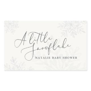 A little snowflake baby shower rectangular sticker