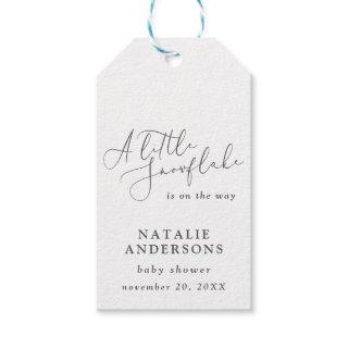 A little snowflake winter baby shower party   gift tags