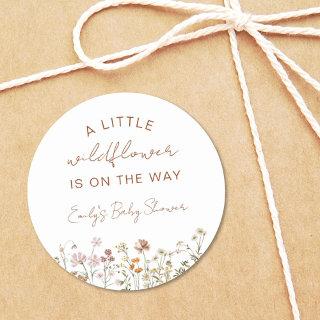 A Little Wildflower Baby Shower In Bloom Boho Classic Round Sticker