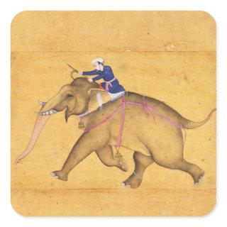 A Mahout riding an Elephant, from the Large Clive Square Sticker