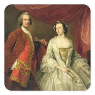 A Man and a Woman, possibly of the Missing Family, Square Sticker