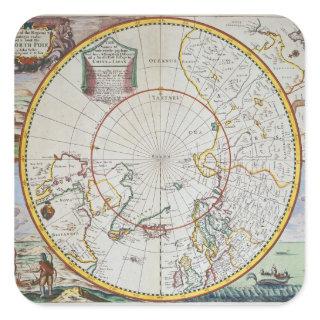 A Map of the North Pole Square Sticker