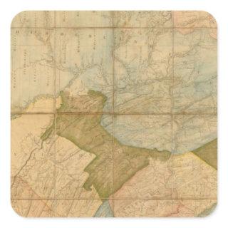 A Map of The State of Pennsylvania Square Sticker