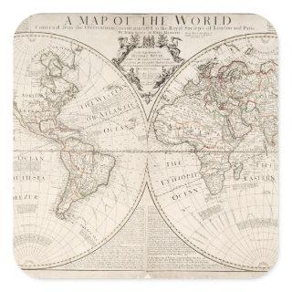 A Map of the World Square Sticker