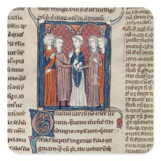 A Marriage Scene, from 'Decrets de Gratien' Square Sticker